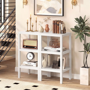 6-Tier Plastic Modular Storage Shelves for Living Room and Kitchen-White view 3
