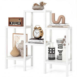 6-Tier Plastic Modular Storage Shelves for Living Room and Kitchen-White view 4