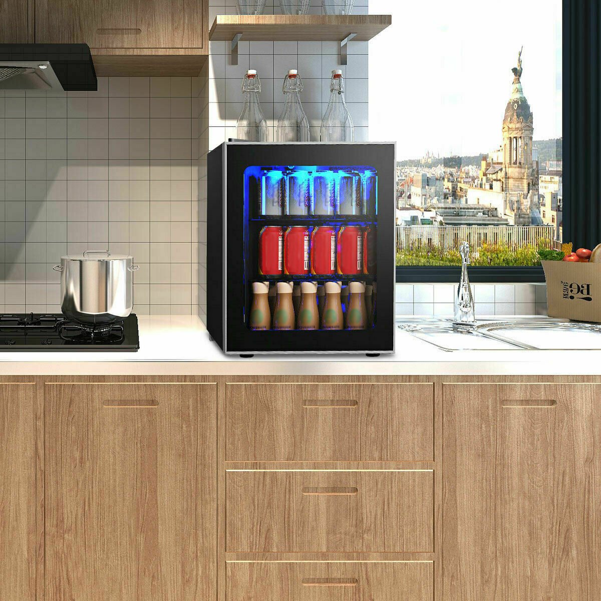 60 Can Beverage Mini, Refrigerator with Glass Door view 2