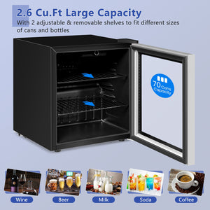 60 Can Beverage Mini, Refrigerator with Glass Door view 6