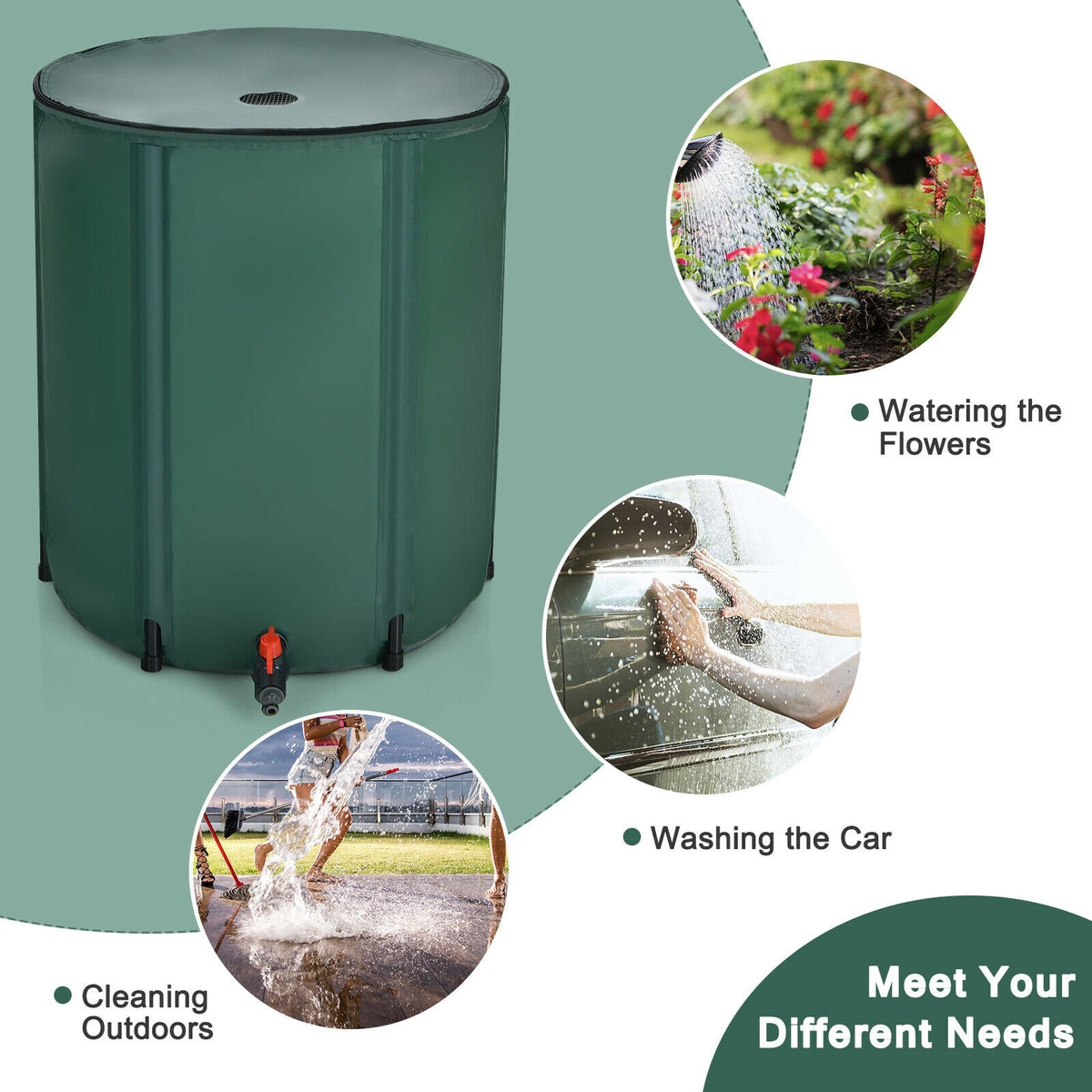 60 Gallon Collapsible Rain Barrel Water Collector view 8