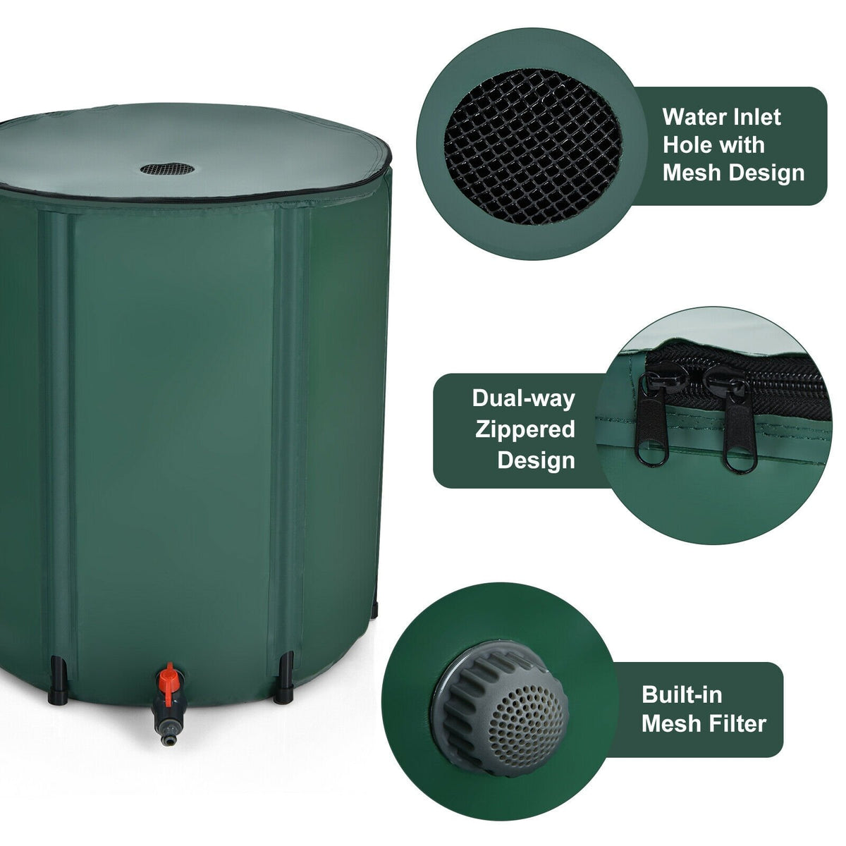 60 Gallon Collapsible Rain Barrel Water Collector view 9
