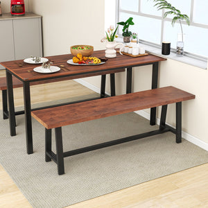 60 Inch Dining Bench 3 Person Entryway Shoe Bench with Metal Frame-60 inches view 2