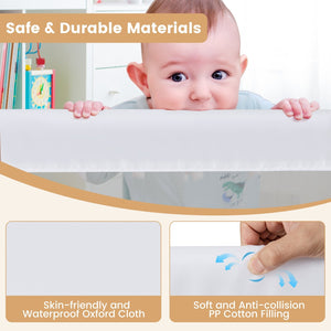 60-Inch Foldable Bed Rail Swing Down Baby Bed Guard Rail with Adjustable Safety Strap-White view 9