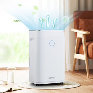 60-Pint Dehumidifier for Home and Basements 4000 Sq. Ft with 3-Color Digital Display-White view 2