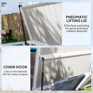 41 Cu. Ft. Outdoor Storage Shed, Outdoor Horizontal Trash Can Storage with Chain Lid, Lockable Storage Box – view 12