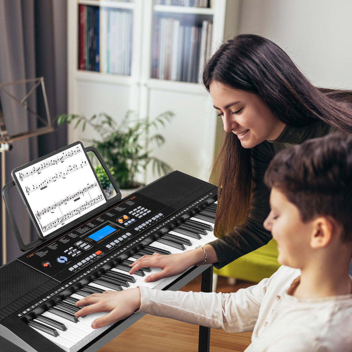 61-Key Electronic Keyboard Piano Starter Set with Stand Bench and Headphones view 2