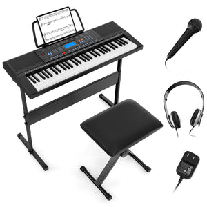 61-Key Electronic Keyboard Piano Starter Set with Stand Bench and Headphones view 4