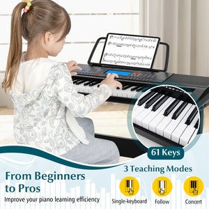 61-Key Electronic Keyboard Piano Starter Set with Stand Bench and Headphones view 6