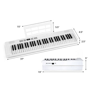 61-Key Foldable Piano Keyboard Full-size Electronic Keyboard with MIDI and Split Function-White view 4