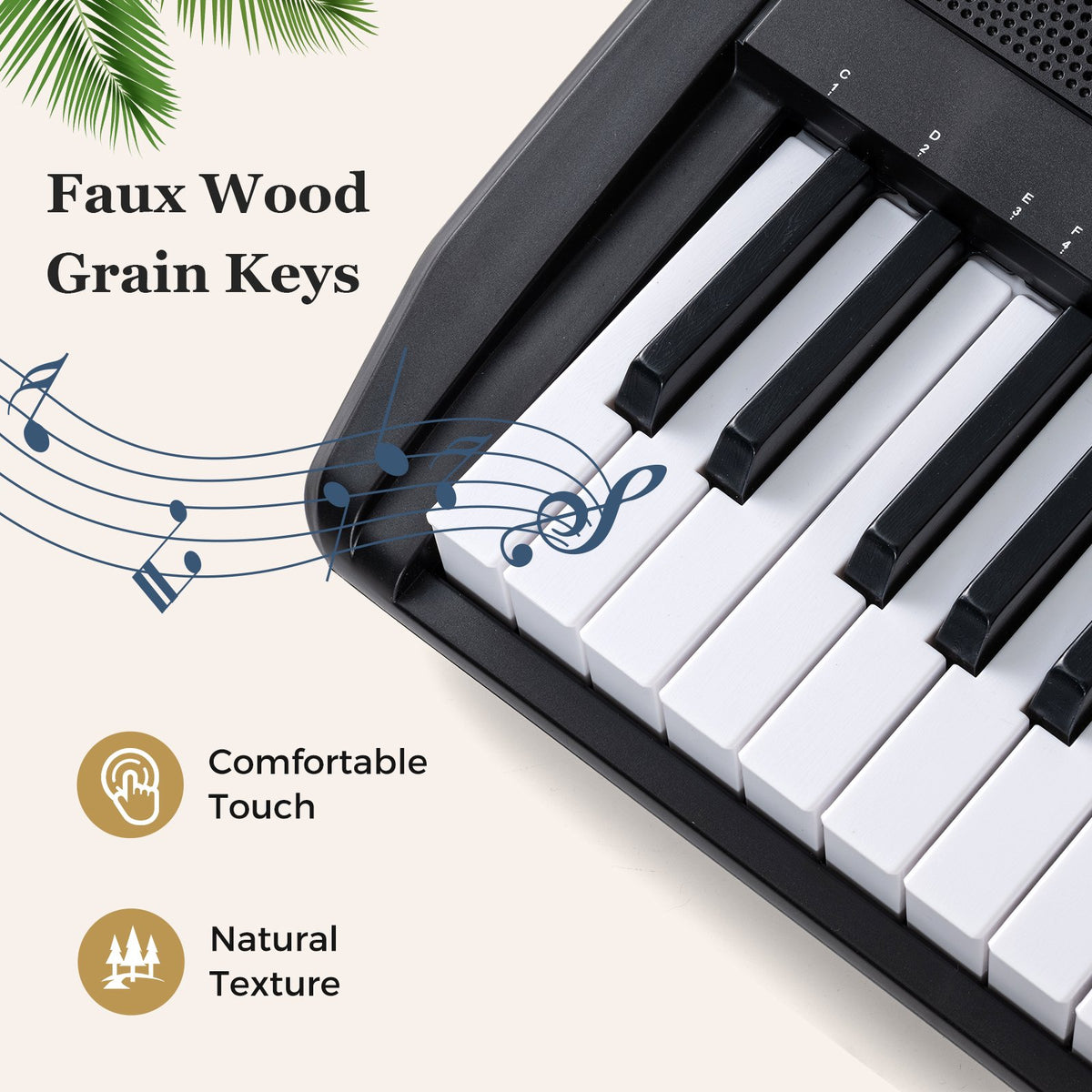 61 Keys Beginners Piano Keyboard Electric Keyboard Kit with Adjustable Stand and Stool-Black view 8