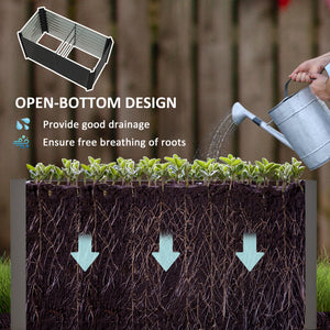 Set of 2 Galvanized Metal Planters for Outdoor Plants, 4' x 2' x 2' Raised Garden Bed, Dark Grey – view 4