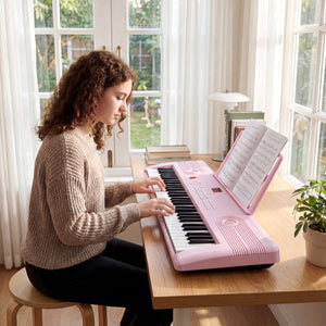 61 Key Electric Portable Digital Keyboard Piano for Beginner-Pink view 3