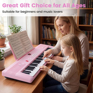 61 Key Electric Portable Digital Keyboard Piano for Beginner-Pink view 5