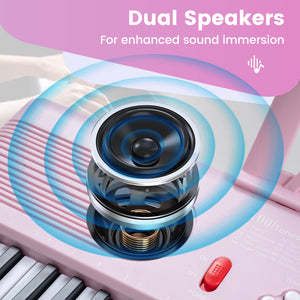 61 Key Electric Portable Digital Keyboard Piano for Beginner-Pink view 7