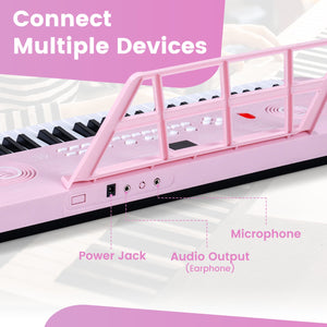 61 Key Electric Portable Digital Keyboard Piano for Beginner-Pink view 8