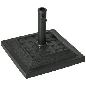 26 lb Heavy Duty Patio Umbrella Base, Square Resin Market Umbrella Stand for Outdoor, Garden, Backyard, Black