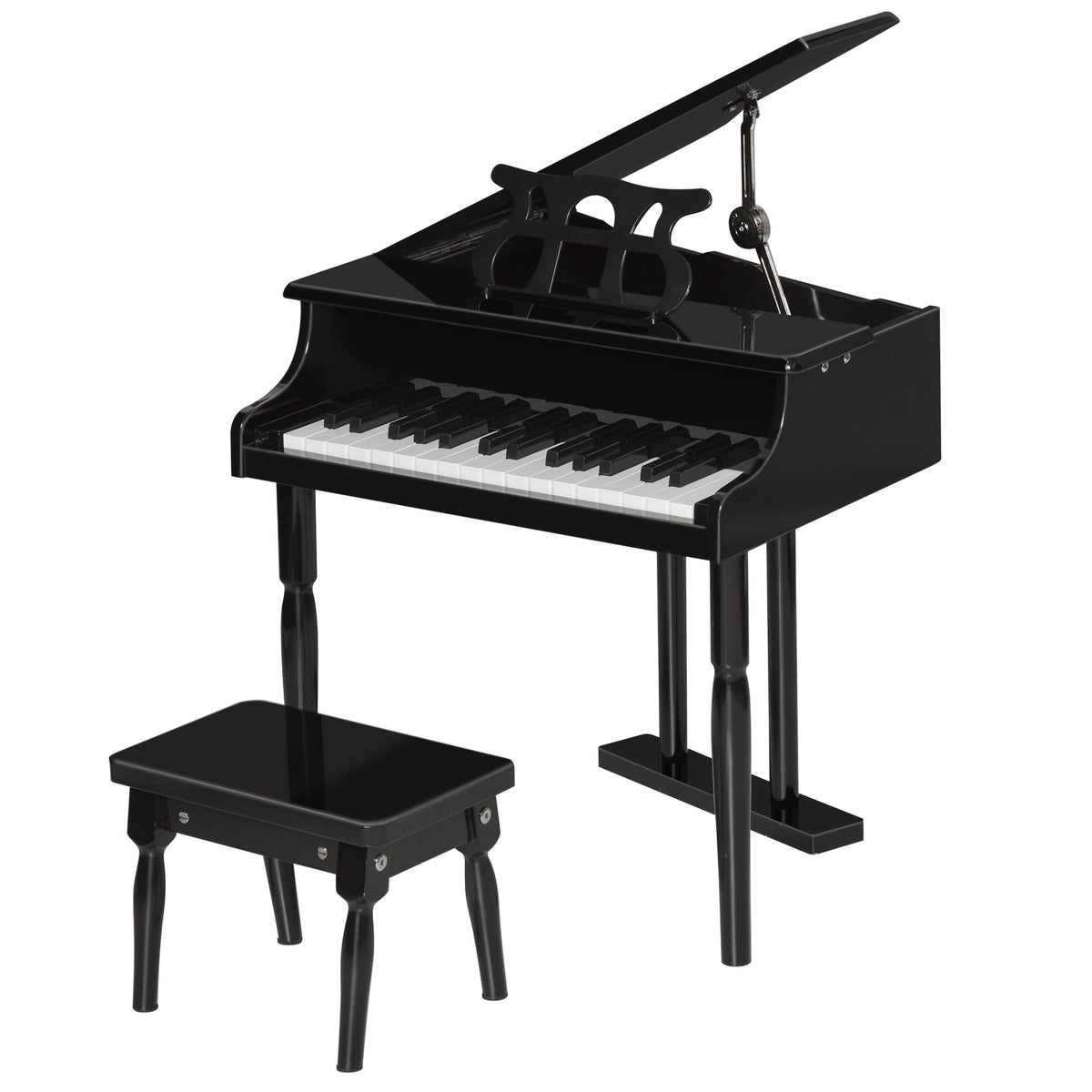 Modern Kids Piano, 30 Keys, Set of 2, Mini Toy for Child, Grand Piano with Music Stand and Bench