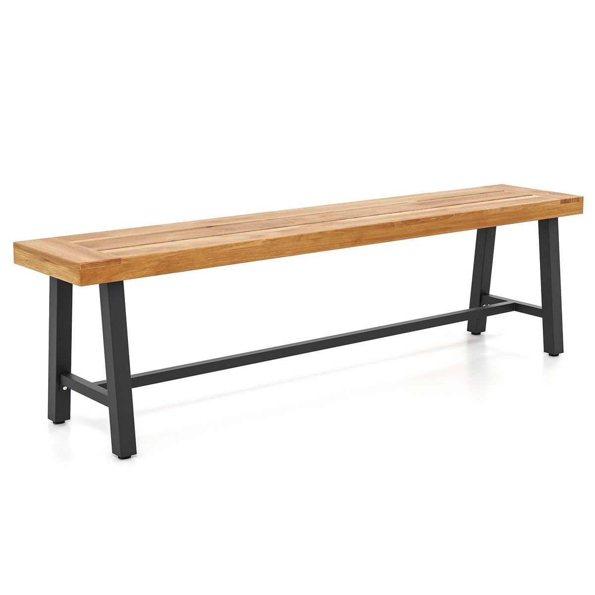 63 Inch 3-Person Acacia Patio Wood Outdoor Backless Bench-Set of 1 view 4