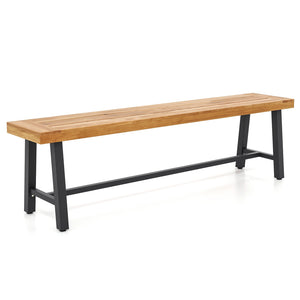 63 Inch 3-Person Acacia Patio Wood Outdoor Backless Bench-Set of 1 view 4