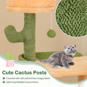 63 Inch Cactus Cat Tree with Sisal Scratching Posts and Board for Indoor Cats view 8