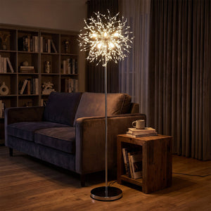 63-Inch Crystal Floor Lamp with Acrylic Crystals-Sliver view 3