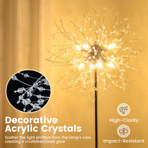 63-Inch Crystal Floor Lamp with Acrylic Crystals-Sliver view 8