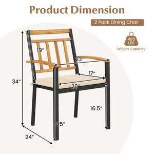 63 Inch Outdoor Dining Table & Set of 4 Patio Dining Chairs view 7