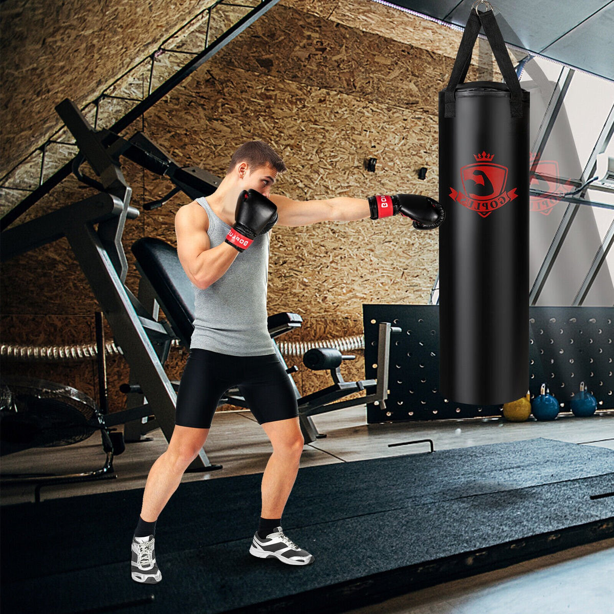 Filled Punching Bag Set with Boxing Gloves- 63 lbs view 6