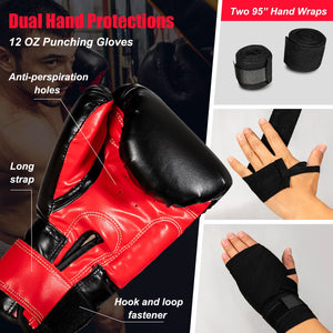 Filled Punching Bag Set with Boxing Gloves- 63 lbs view 9