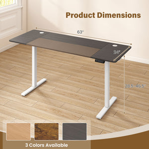 63 x 24 Inch Height Adjustable Sit Stand Computer Desk with 3 Memory Presets-Grey view 5