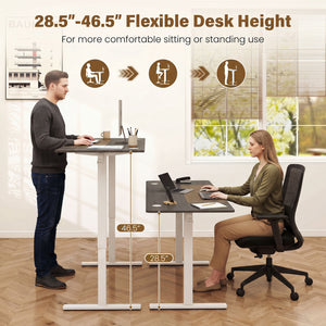 63 x 24 Inch Height Adjustable Sit Stand Computer Desk with 3 Memory Presets-Grey view 7