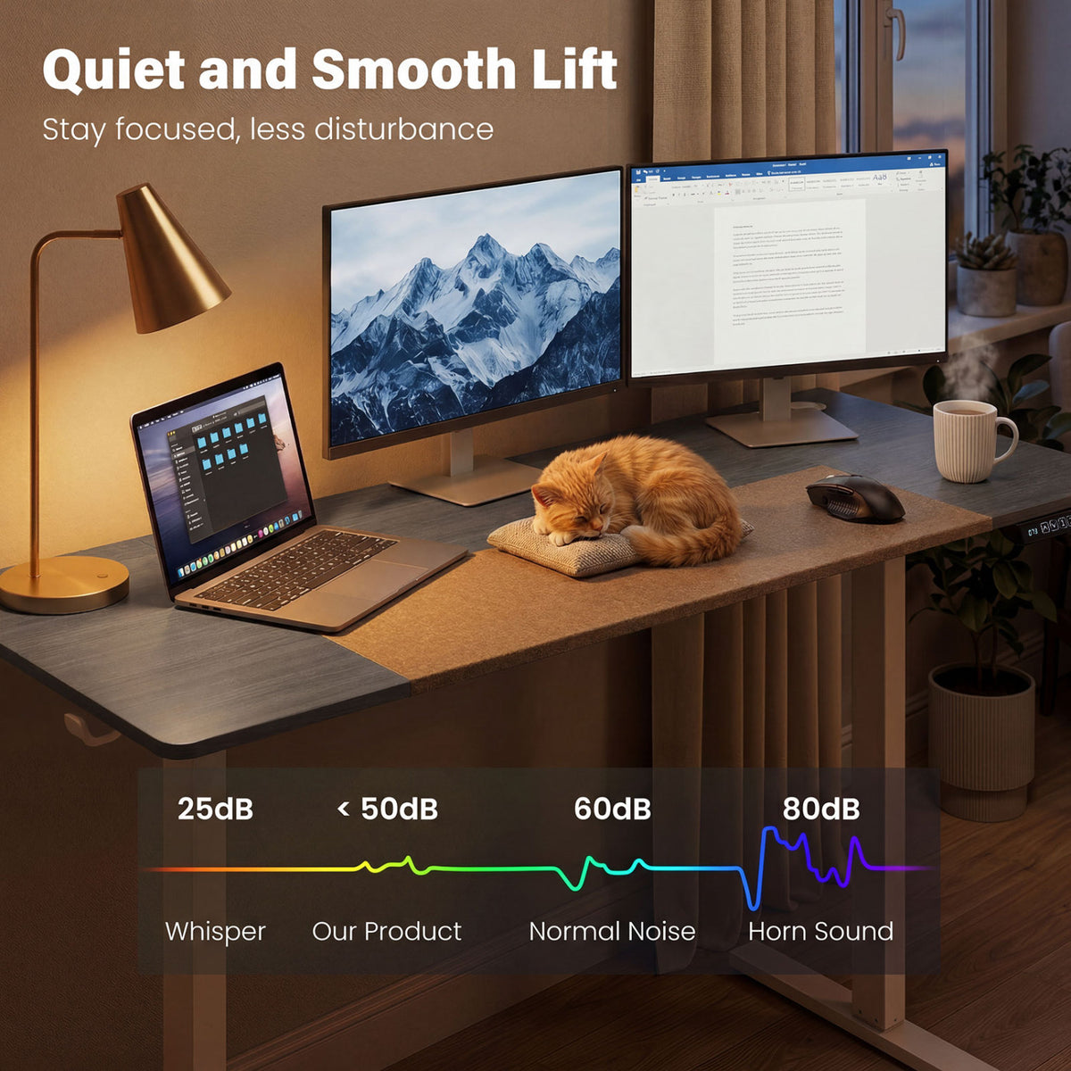 63 x 24 Inch Height Adjustable Sit Stand Computer Desk with 3 Memory Presets-Grey view 9