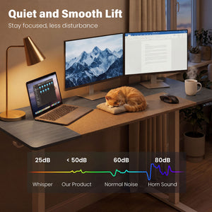 63 x 24 Inch Height Adjustable Sit Stand Computer Desk with 3 Memory Presets-Grey view 9