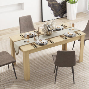 63 Inch Rectangular Modern Dining Kitchen Table-Oak view 3