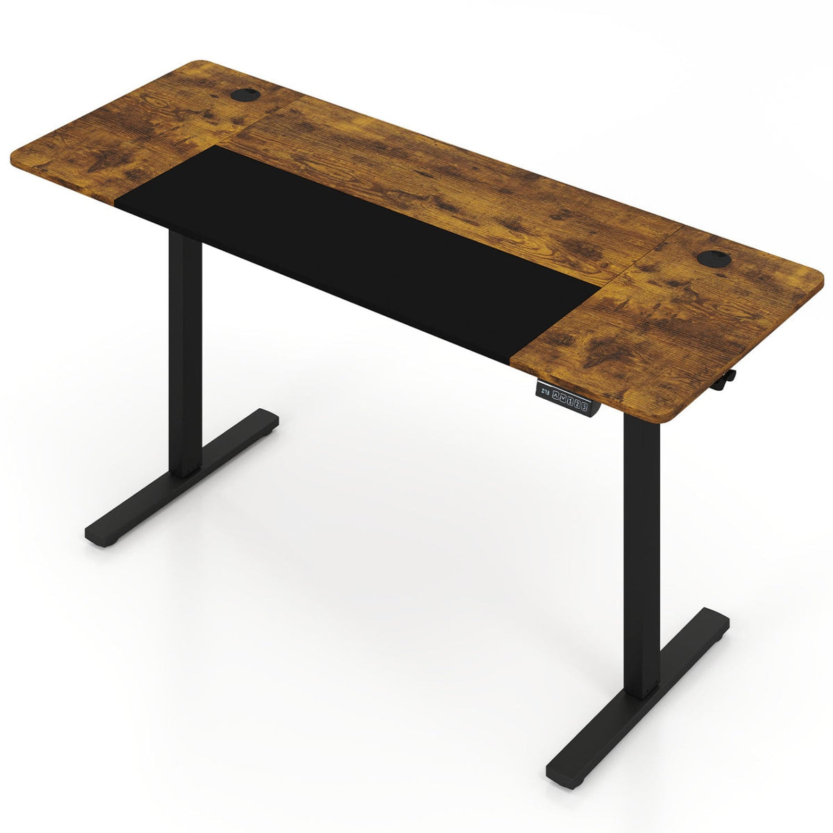 63 x 24 Inch Height Adjustable Sit Stand Computer Desk with 3 Memory Presets-Rustic Brown view 4