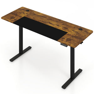63 x 24 Inch Height Adjustable Sit Stand Computer Desk with 3 Memory Presets-Rustic Brown view 4