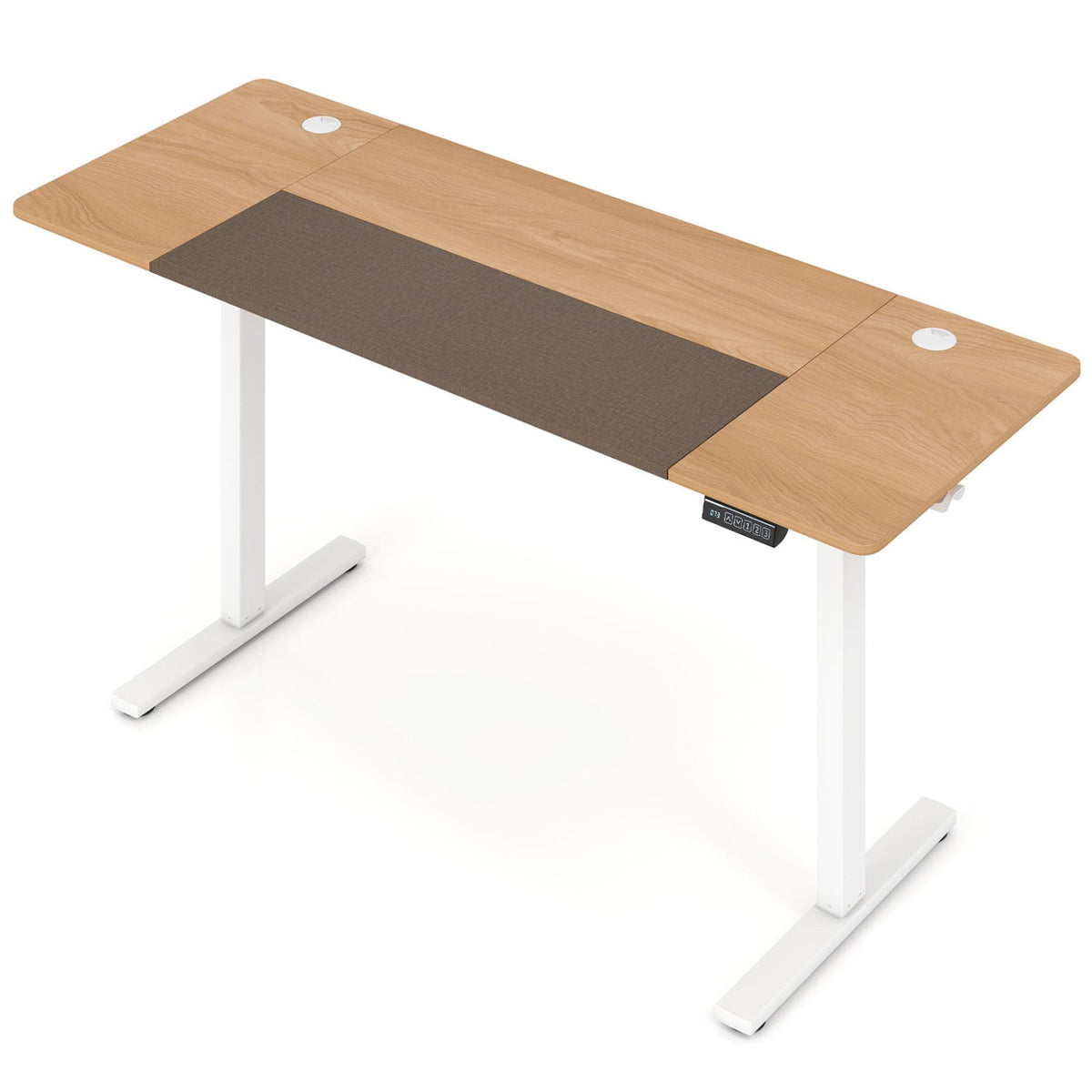 63 x 24 Inch Height Adjustable Sit Stand Computer Desk with 3 Memory Presets-Natural view 4
