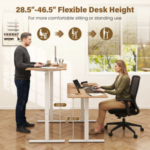 63 x 24 Inch Height Adjustable Sit Stand Computer Desk with 3 Memory Presets-Natural view 7