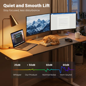 63 x 24 Inch Height Adjustable Sit Stand Computer Desk with 3 Memory Presets-Natural view 9