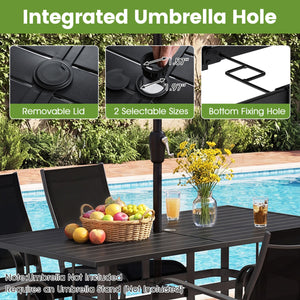 63 inches x 33 inches Rectangle Metal Patio Dining Table for 6-Black view 9