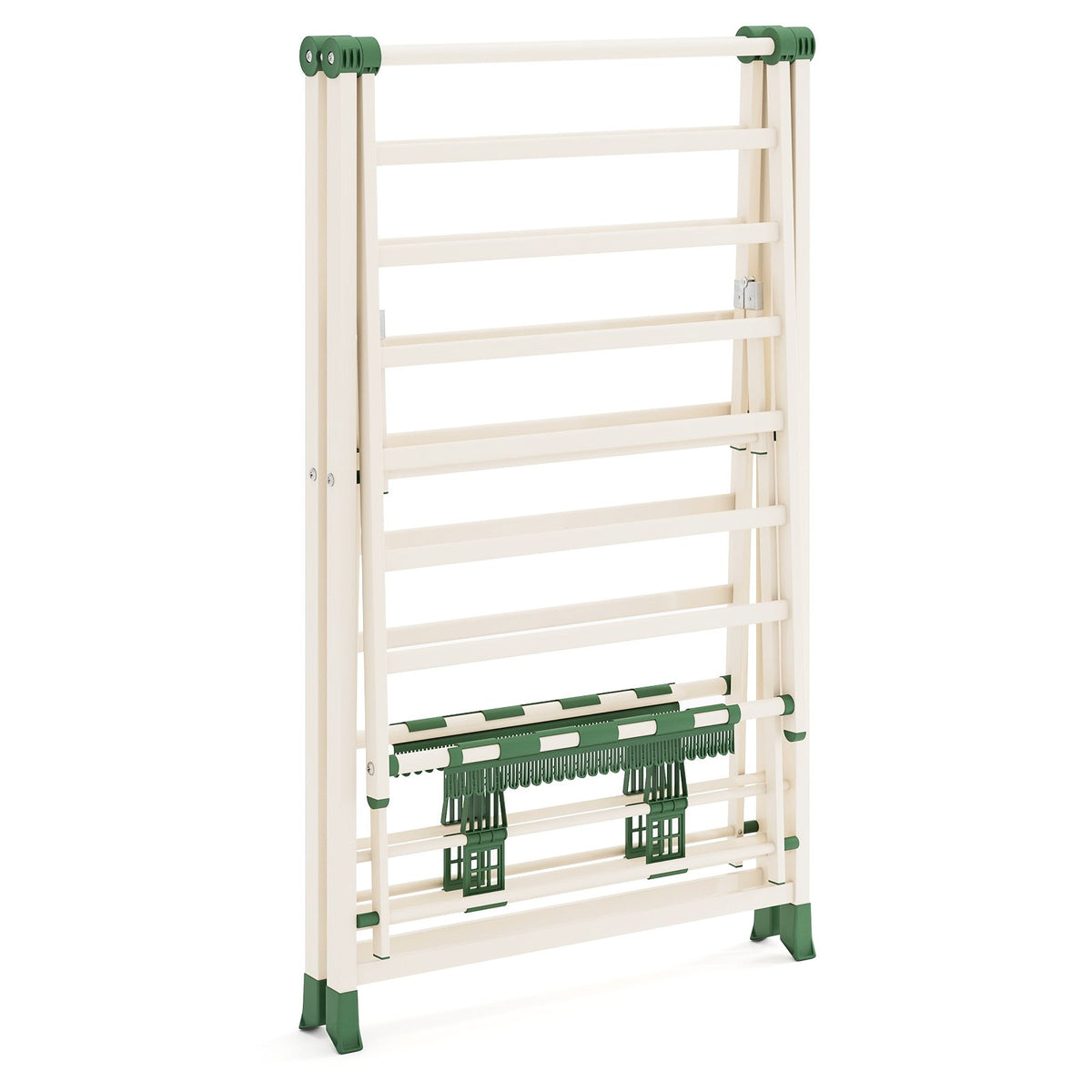 64 Inches Clothes Drying Rack with Height Adjustable Wings-Beige view 4