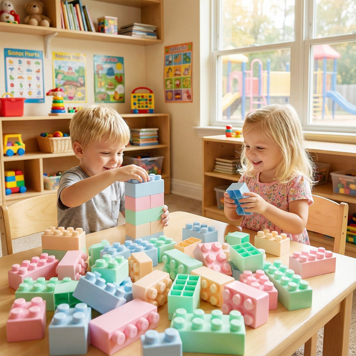 64 pcs Building Blocks for Toddlers Educational Toy view 3