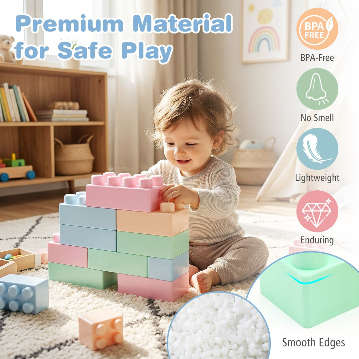 64 pcs Building Blocks for Toddlers Educational Toy view 8