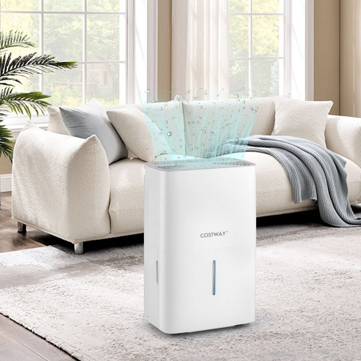 65 Pints Dehumidifier with 24H Timer and LED Display-White view 2