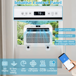 6500 BTU Window AC Unit with WiFi APP Voice Control 24H Timer and Quiet Operation-White view 4