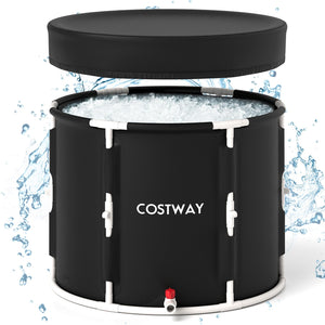 66 Gal Foldable Ice Bath Tub with Lid for Adult