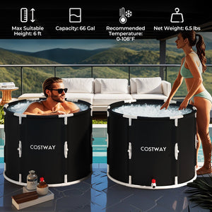 66 Gal Foldable Ice Bath Tub with Lid for Adult view 5
