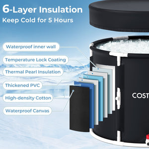 66 Gal Foldable Ice Bath Tub with Lid for Adult view 6