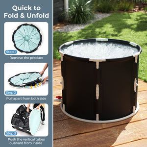 66 Gal Foldable Ice Bath Tub with Lid for Adult view 9
